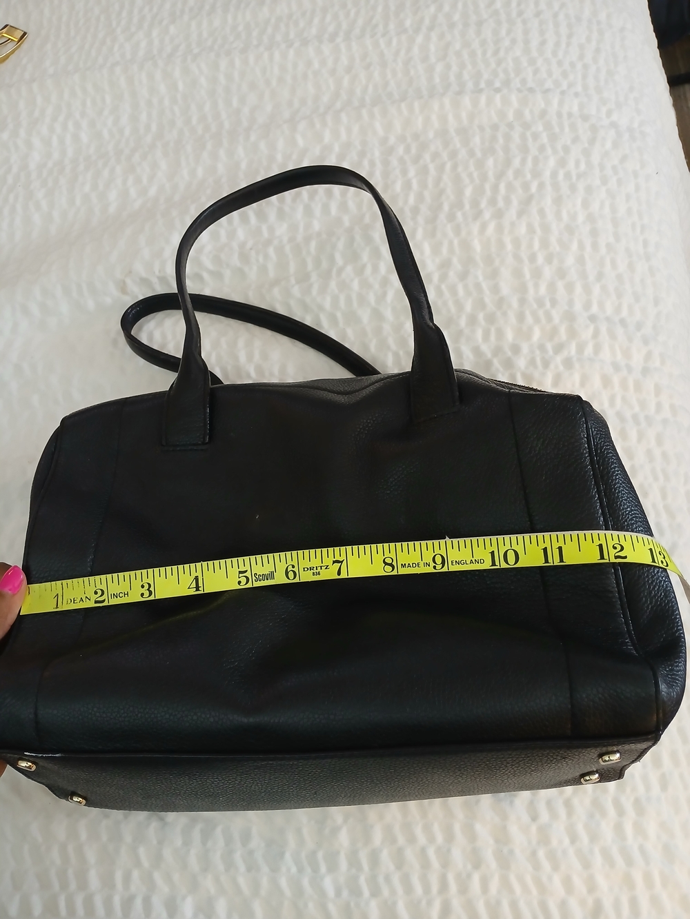 Kate Spade Black Pebbled Leather Satchel with Gold Hardware - Picture 15 of 16
